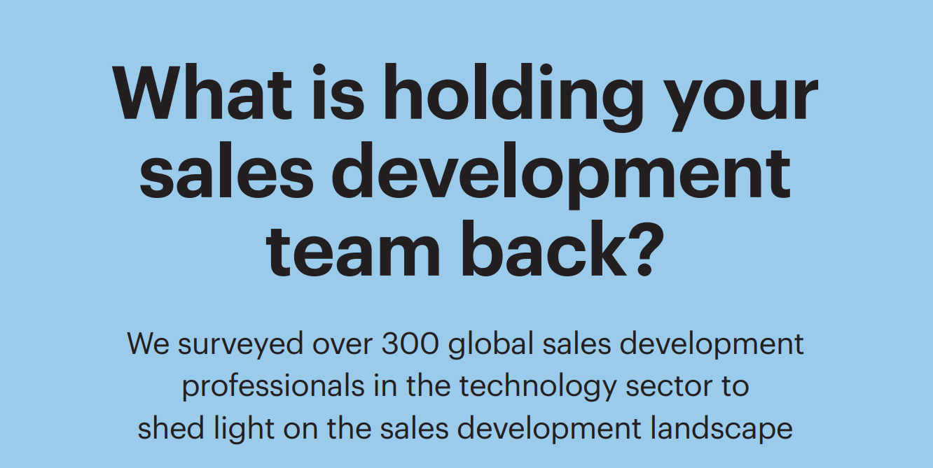 what is holding your sales development team back