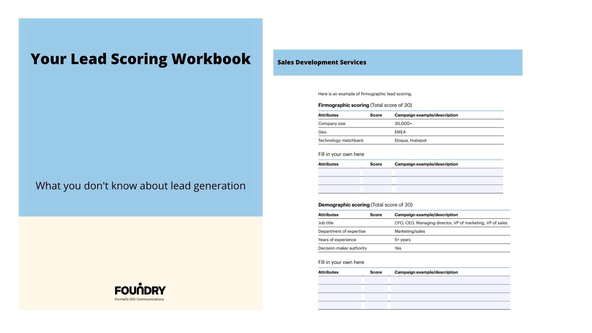 lead scoring workbook